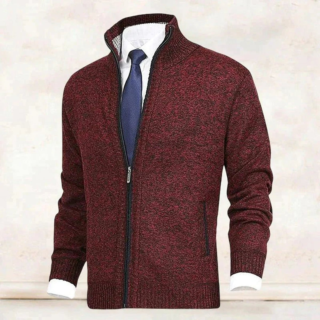 Heren Gebreide Rits Cardigan Staande Kraag Vest