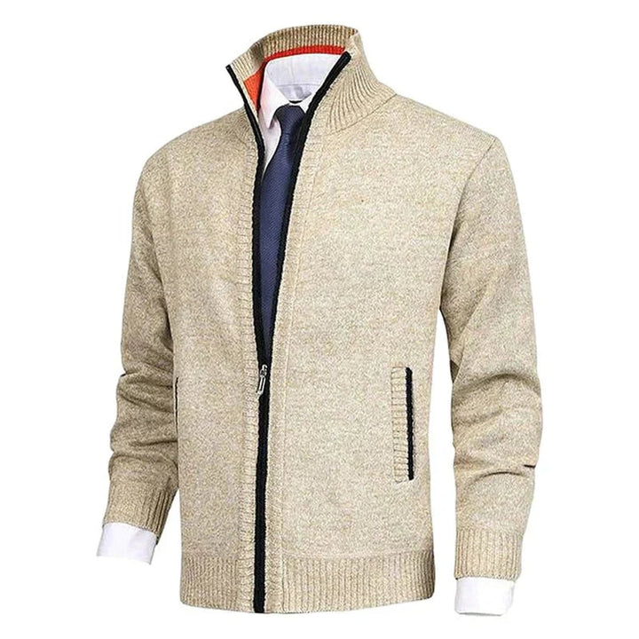 Heren Gebreide Rits Cardigan Staande Kraag Vest