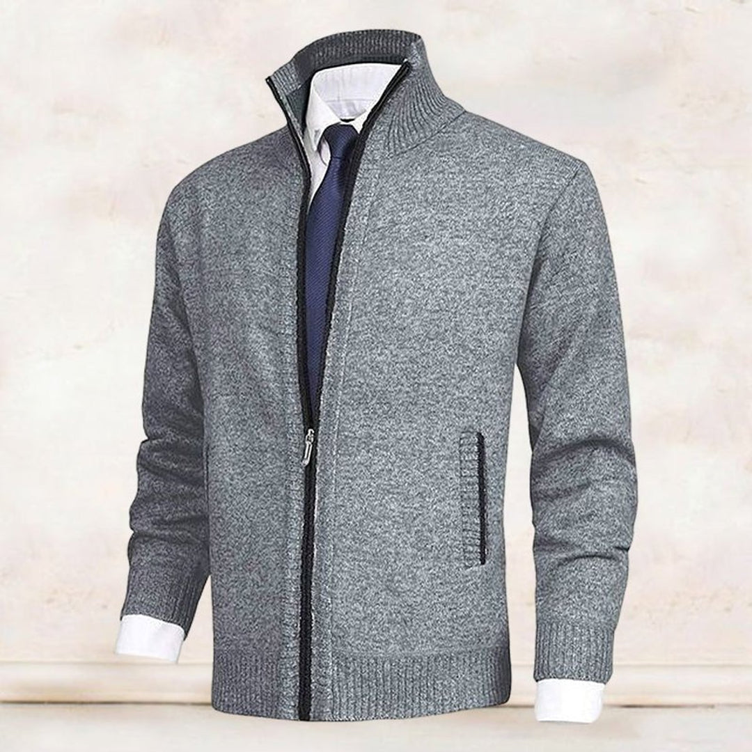 Heren Gebreide Rits Cardigan Staande Kraag Vest
