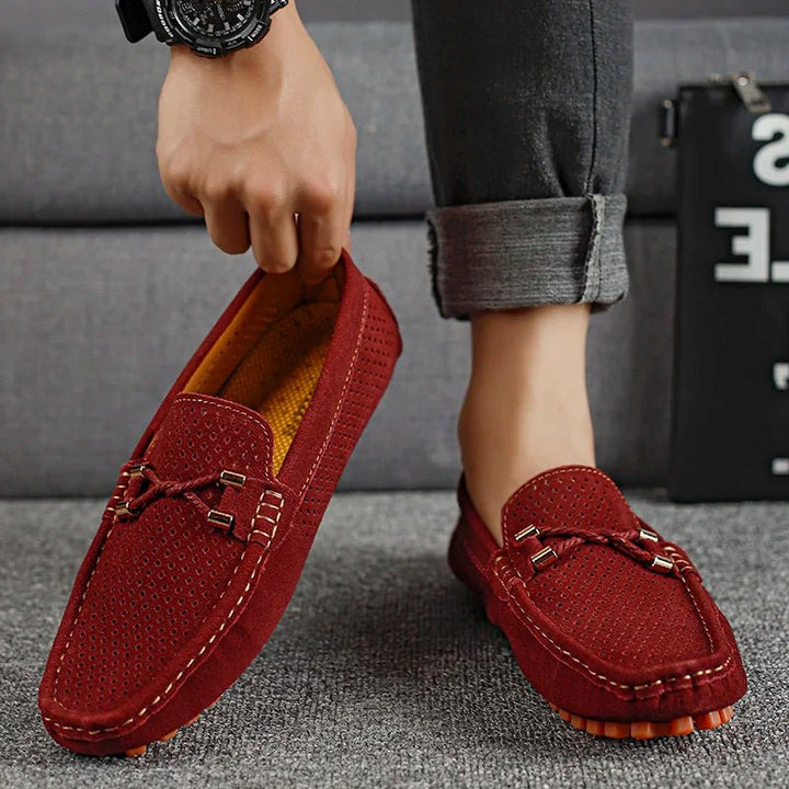 Heren Geperforeerde Suède Loafers Zomerinstappers