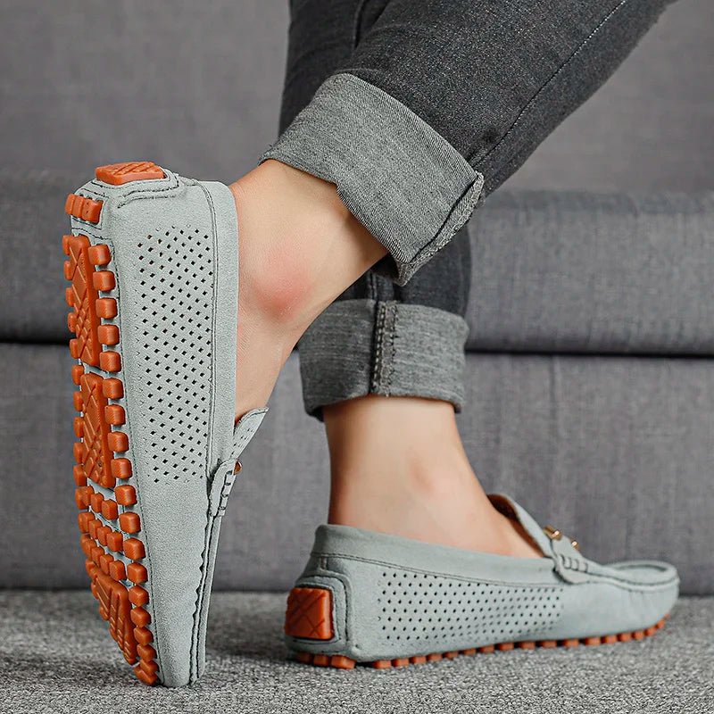 Heren Geperforeerde Suède Loafers Zomerinstappers