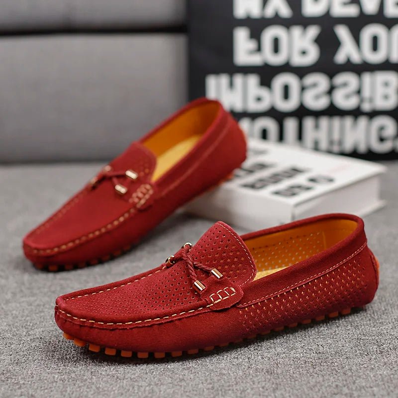 Heren Geperforeerde Suède Loafers Zomerinstappers