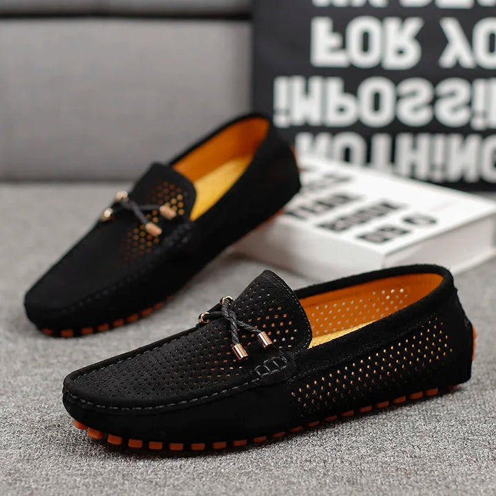 Heren Geperforeerde Suède Loafers Zomerinstappers