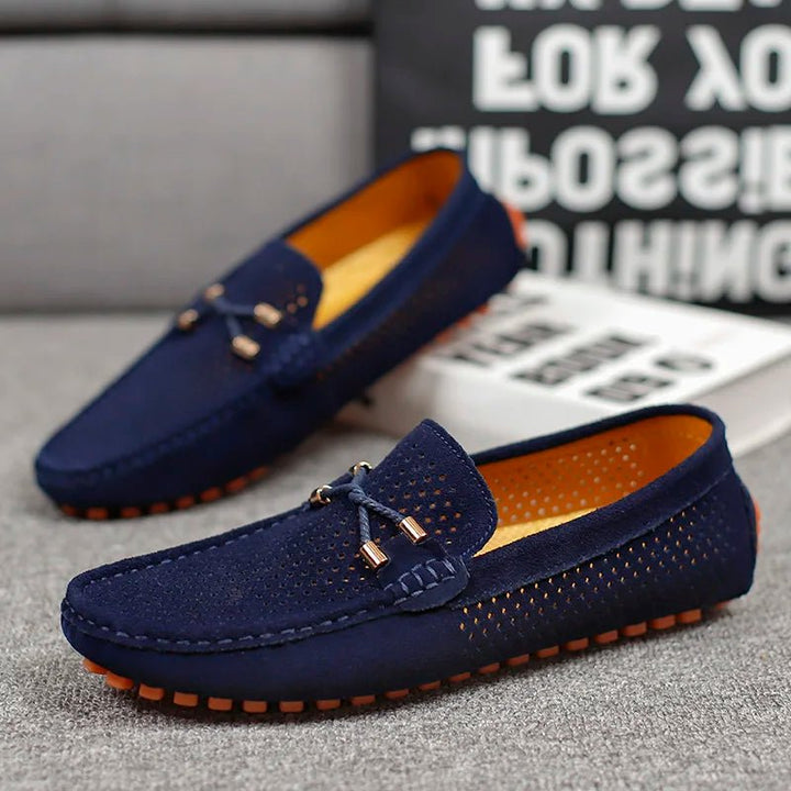 Heren Geperforeerde Suède Loafers Zomerinstappers