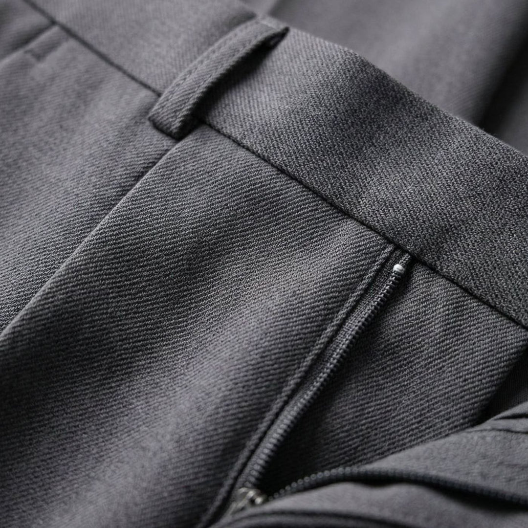 Heren Geplooide Wijd Uitlopende Pantalon met Hoge Taille