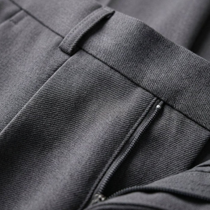Heren Geplooide Wijd Uitlopende Pantalon met Hoge Taille