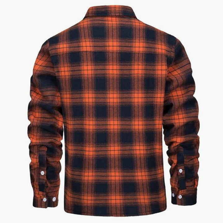 Heren Geruit Fleece-Gevoerd Shirtjac Regular Fit