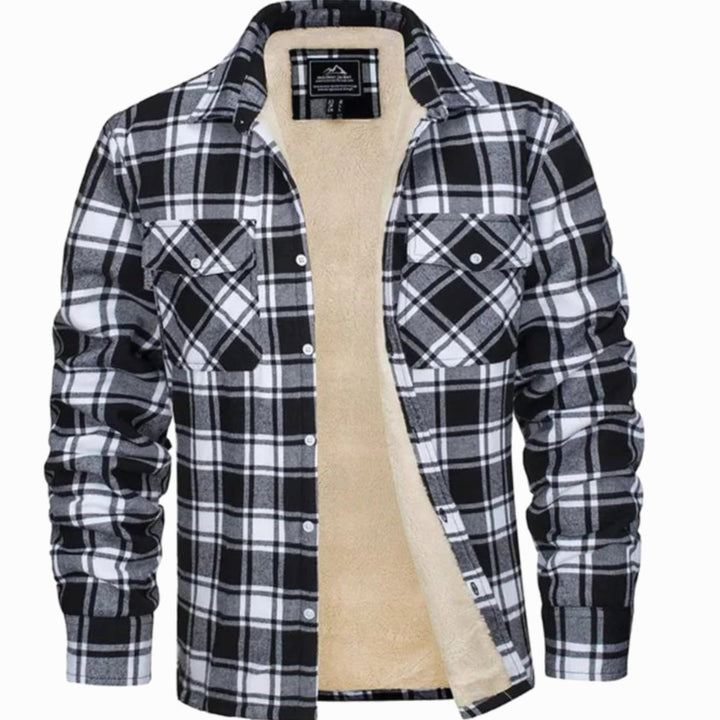 Heren Geruit Fleece-Gevoerd Shirtjac Regular Fit