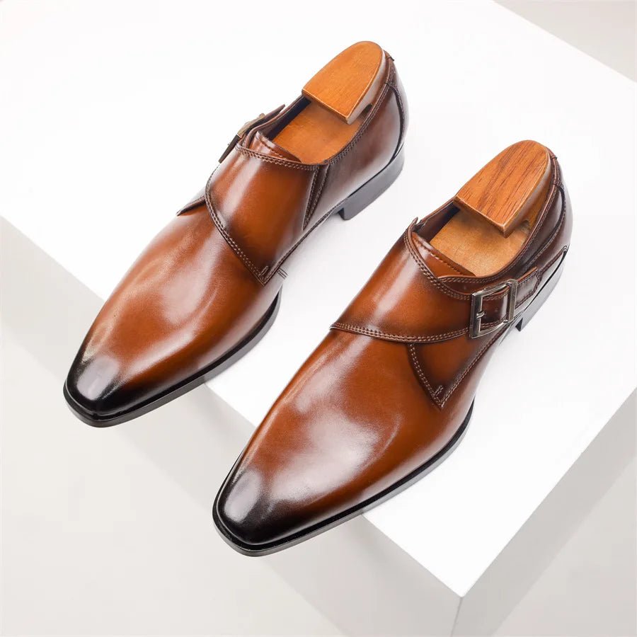 Heren Gesp Monk-Strap Leren Nette Schoenen