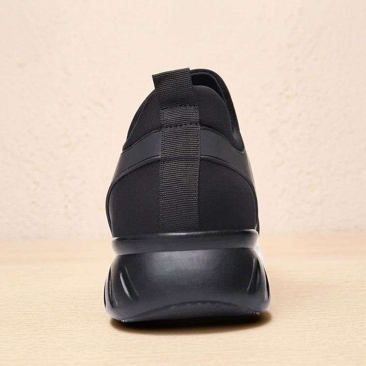 Heren Gestructureerde Leren Sneakers met Vetersluiting