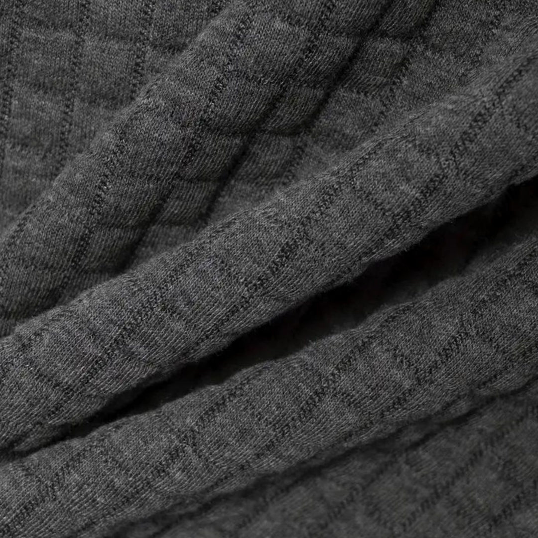 Heren Getextureerd Poloshirt met Borstzakje en Knopen