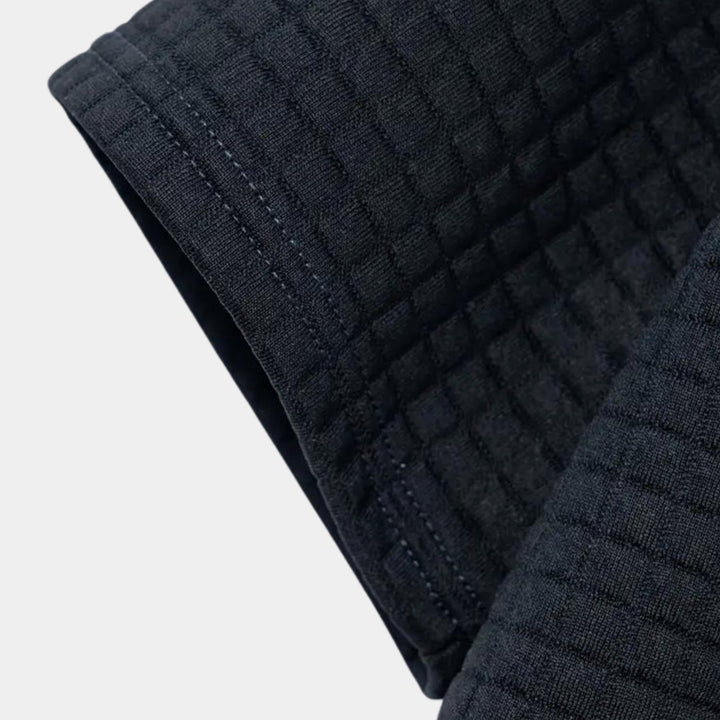Heren Getextureerd Poloshirt met Borstzakje en Knopen