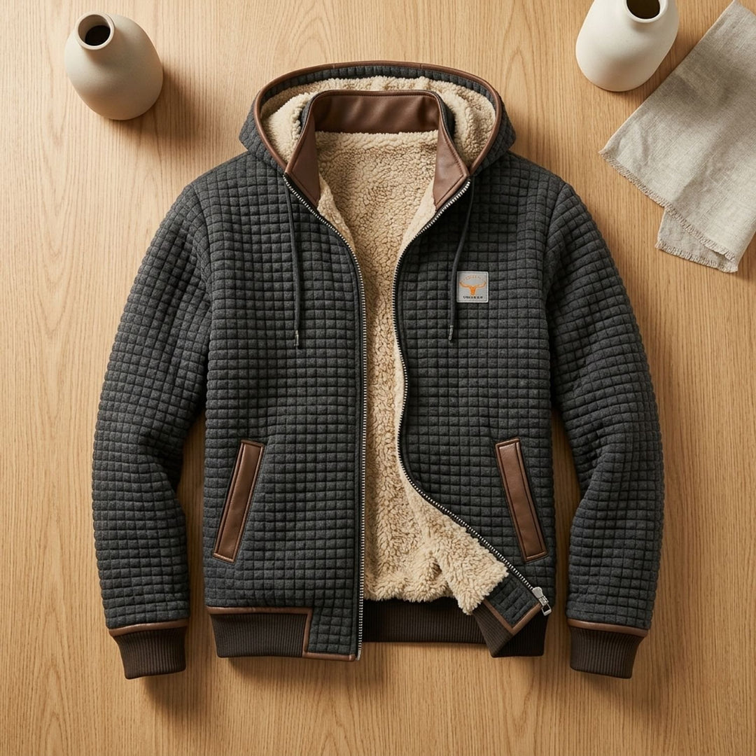 Heren Gevoerde Quilted Winterjas met Fleece Voering en Rits