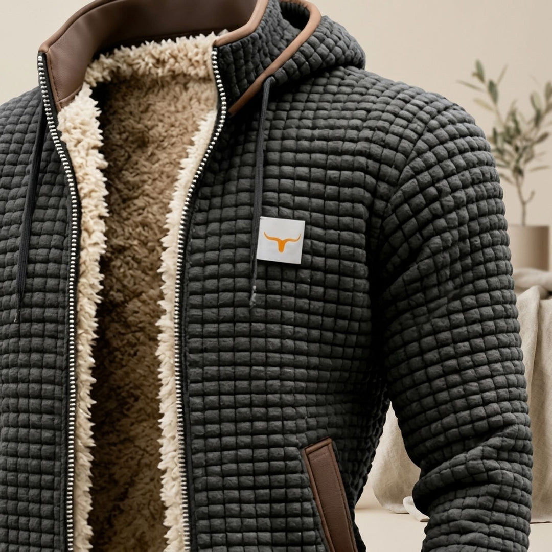Heren Gevoerde Quilted Winterjas met Fleece Voering en Rits