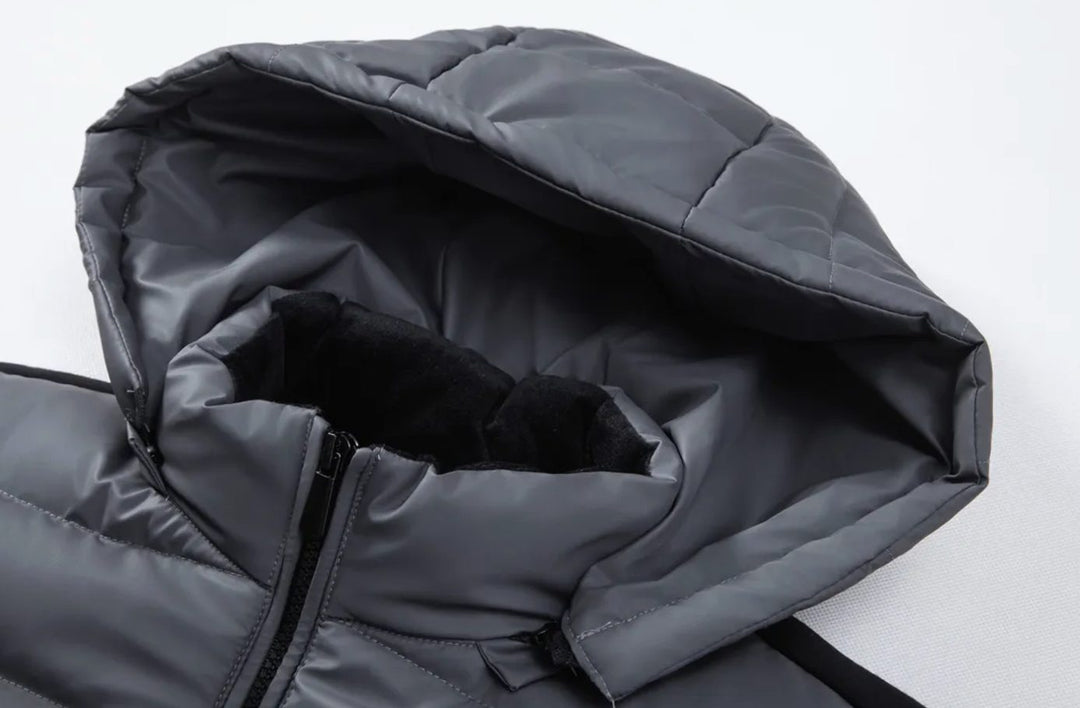 Heren Gewatteerde Hybride Winterjas met Capuchon
