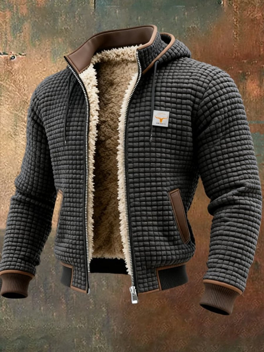 Heren Gewatteerde Jas Fleece Gevoerd Winddicht Ritssluiting