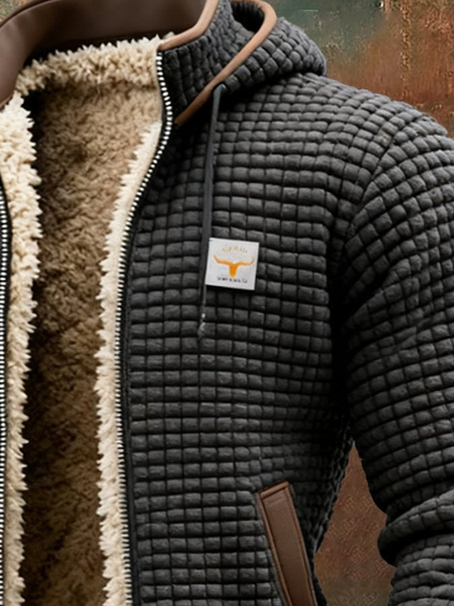 Heren Gewatteerde Jas Fleece Gevoerd Winddicht Ritssluiting