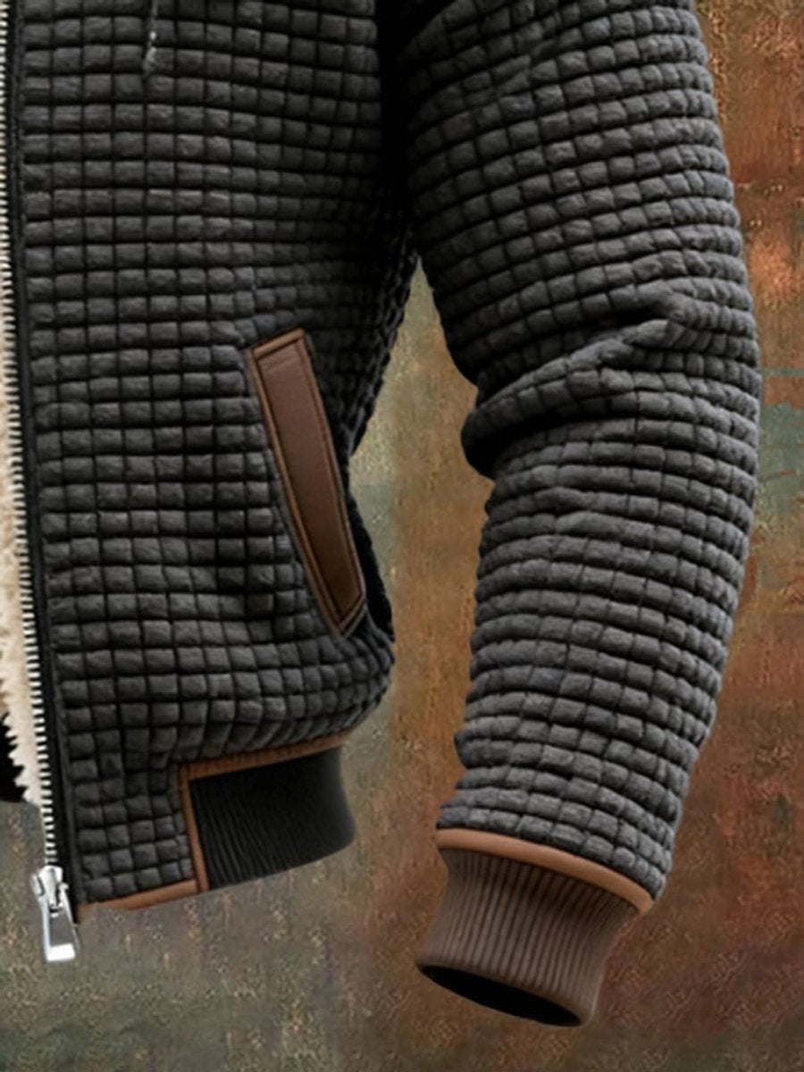 Heren Gewatteerde Jas Fleece Gevoerd Winddicht Ritssluiting