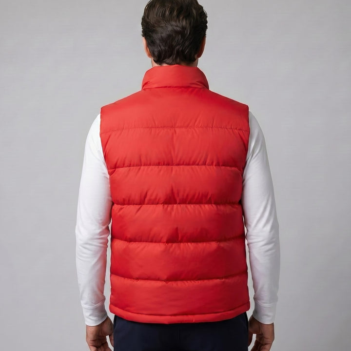 Heren Gewatteerde Mouwloze Puffer Gilet met Staande Kraag
