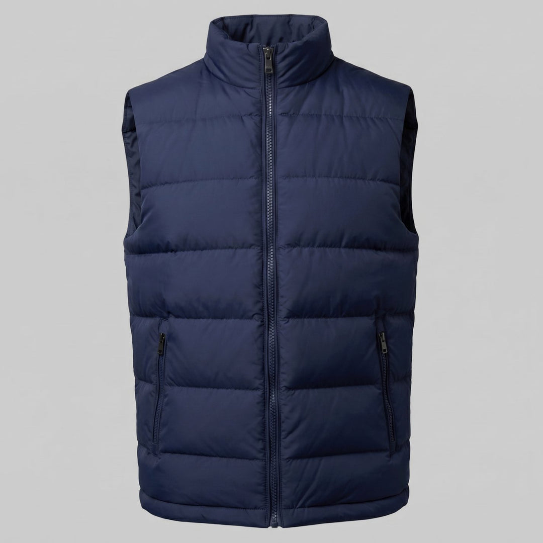 Heren Gewatteerde Mouwloze Puffer Gilet met Staande Kraag