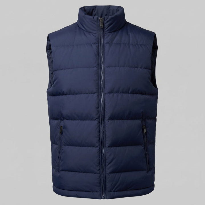 Heren Gewatteerde Mouwloze Puffer Gilet met Staande Kraag