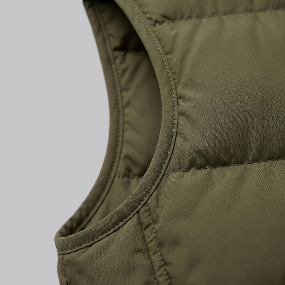 Heren Gewatteerde Mouwloze Puffer Gilet met Staande Kraag
