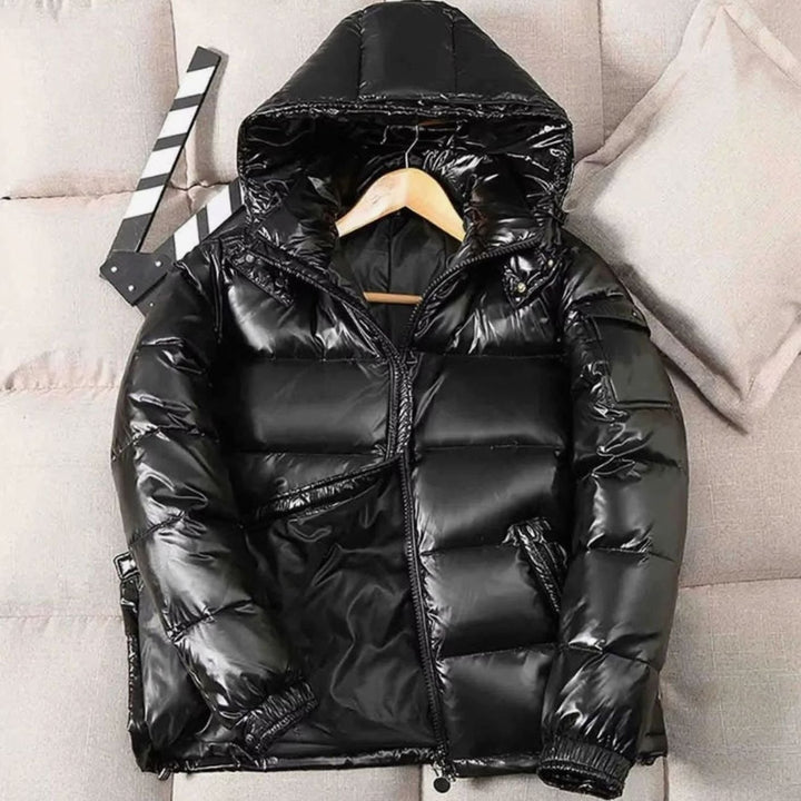 Heren Gewatteerde Oversized Jas met Capuchon en Ritssluiting