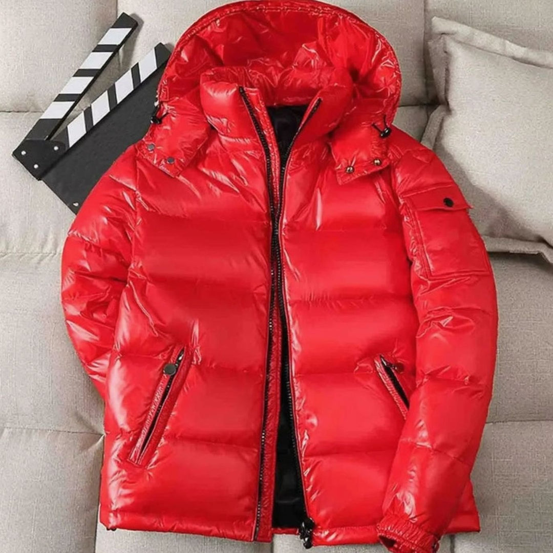 Heren Gewatteerde Oversized Jas met Capuchon en Ritssluiting