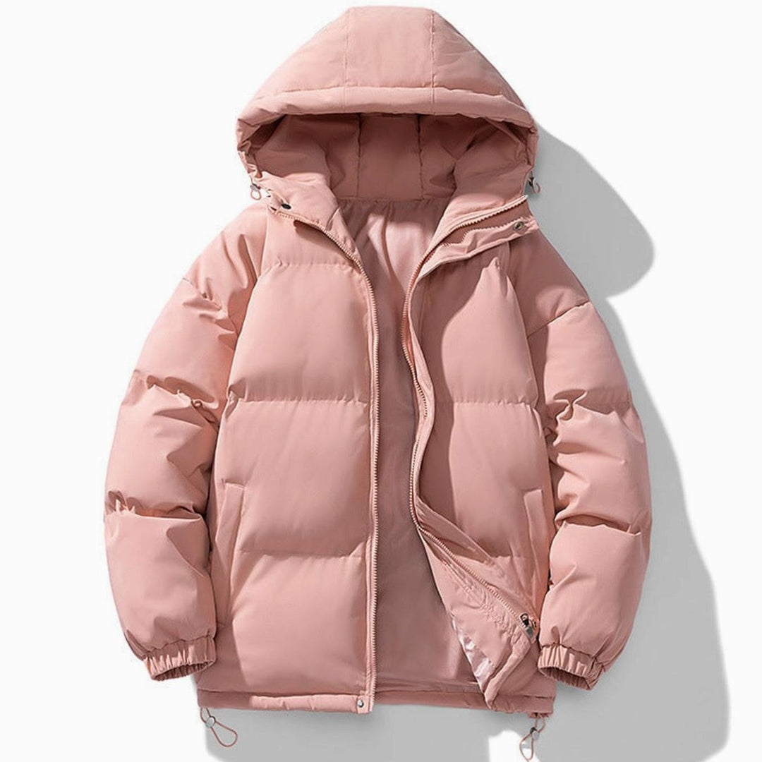 Heren Gewatteerde Puffer Winterjas met Capuchon en Ritssluiting - Roze