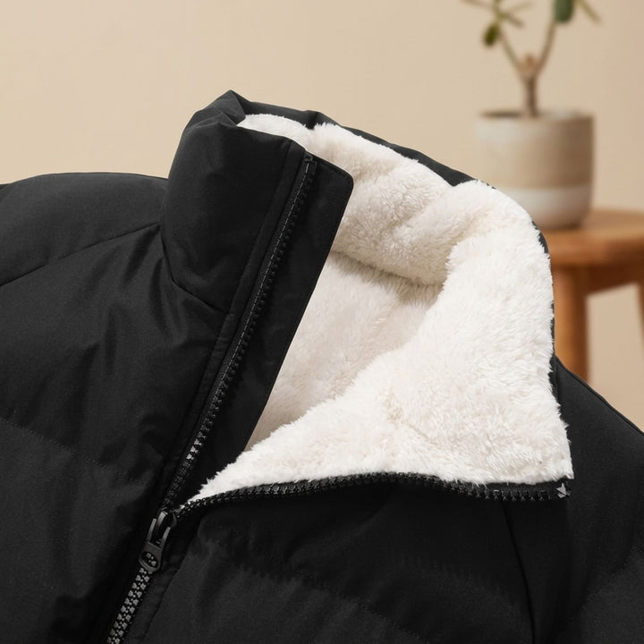 Heren Gewatteerde Puffer Winterjas met Fleece Voering Rits