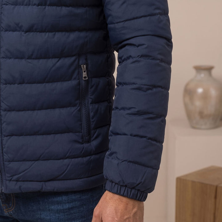 Heren Gewatteerde Puffer Winterjas met Ritssluiting Staande Kraag
