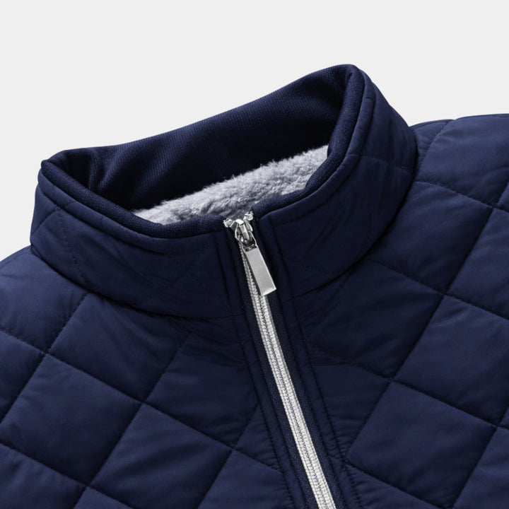 Heren Gewatteerde Winterjas met Zachte Fleece Voering Staande Kraag