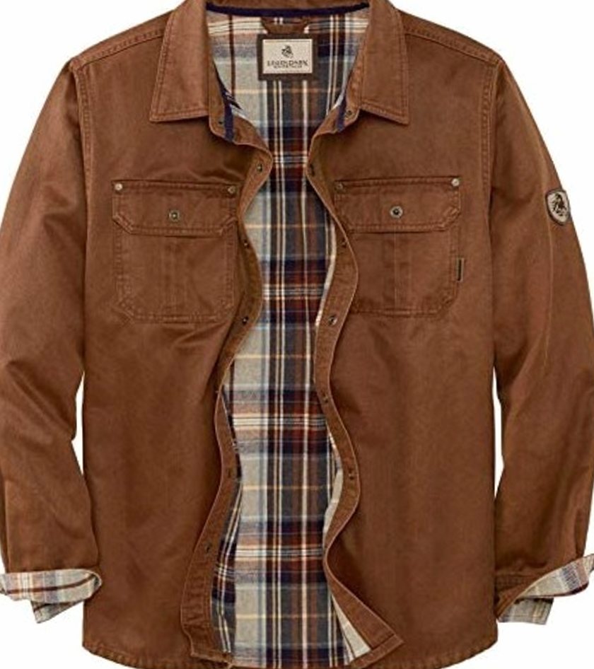 Heren Gewaxte Flannel-Gevoerde Trucker Jacket Allseizoen - Bruin
