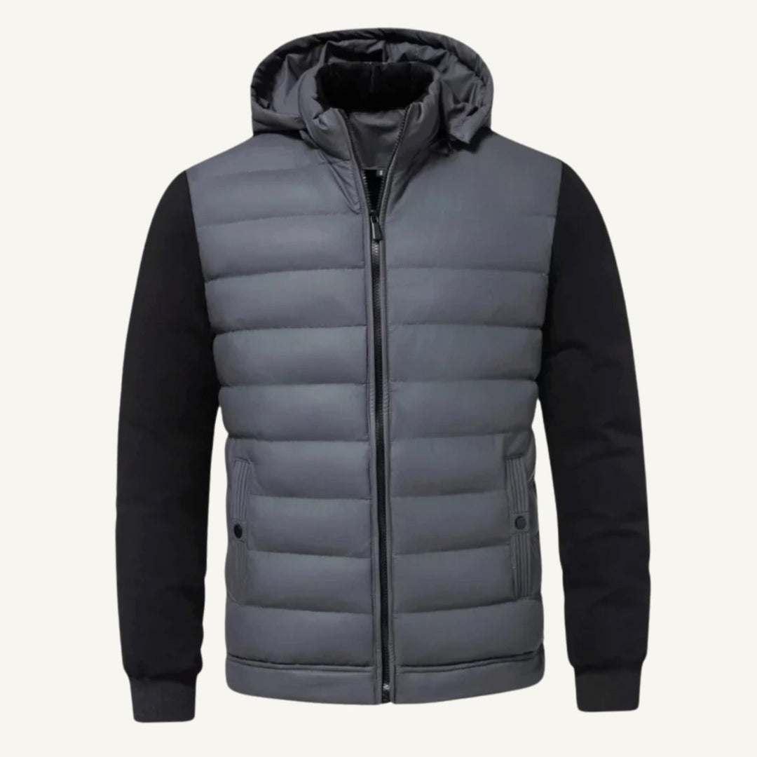 Heren Hybride Gewatteerde Winterjas met Capuchon Ritssluiting