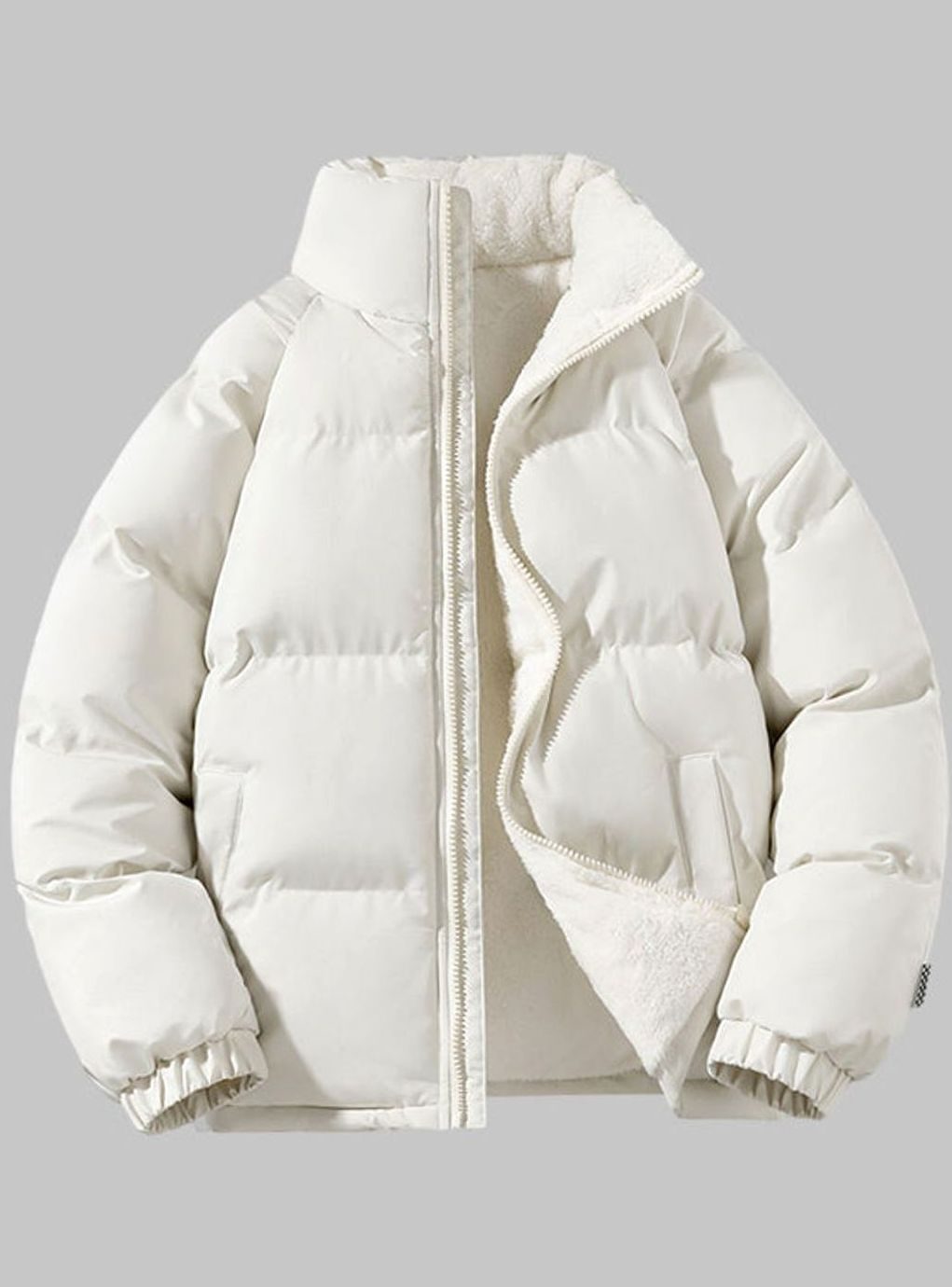 Heren Jas Fleece-Gevoerd Lichtgewicht Pufferjack Regular Fit - Beige