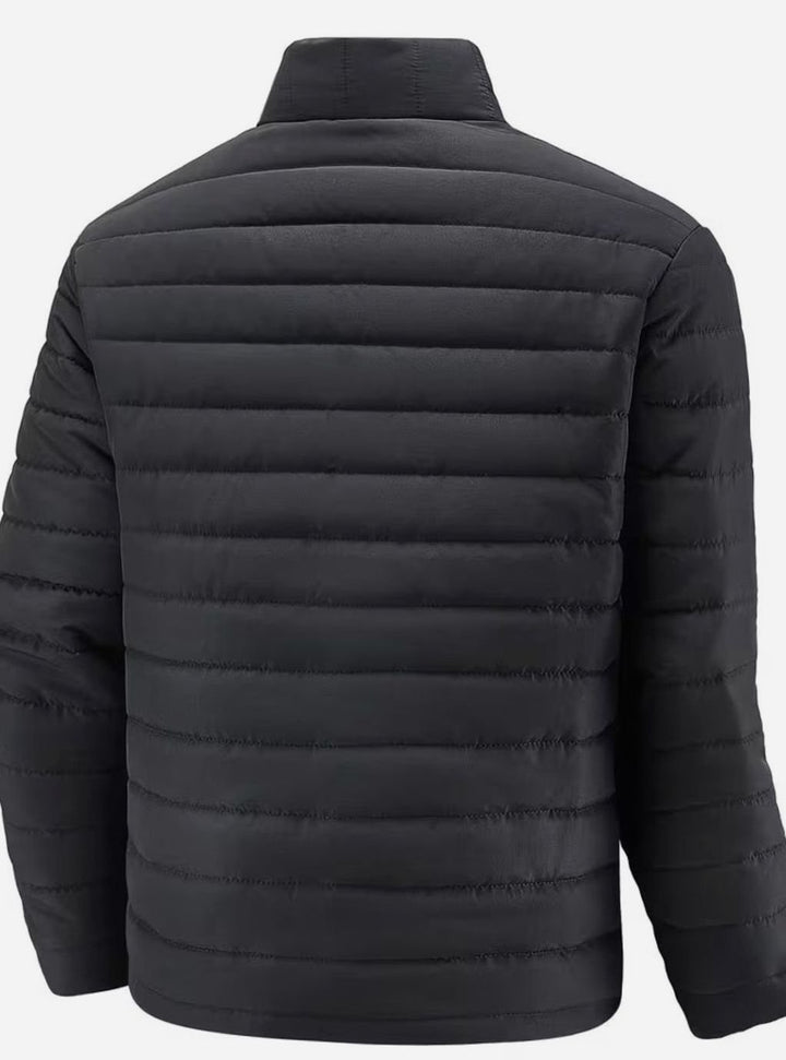 Heren jas gewatteerde slim fit stehkraag ritssluiting