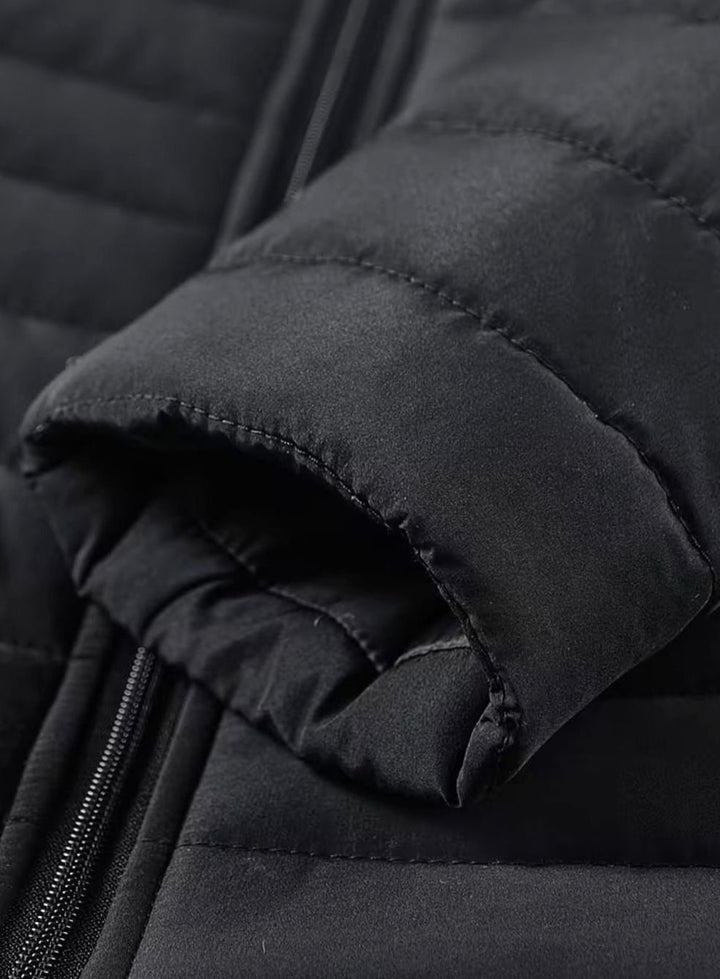 Heren jas gewatteerde slim fit stehkraag ritssluiting
