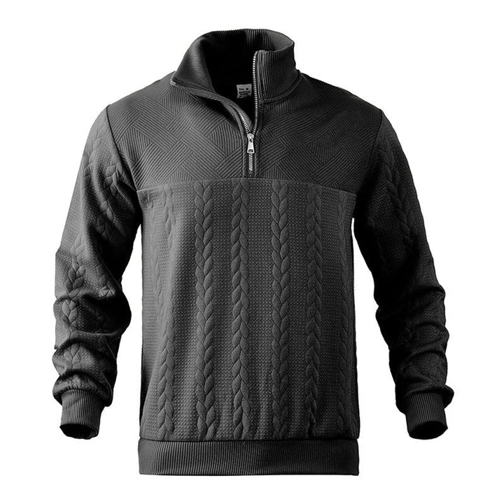 Heren Kabelgebreid Quarter-Zip Pullover Sweater