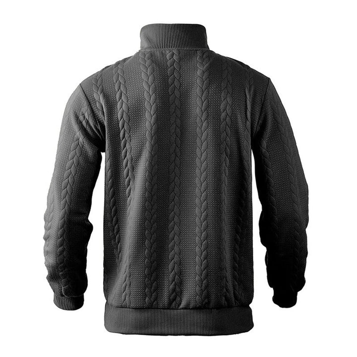 Heren Kabelgebreid Quarter-Zip Pullover Sweater