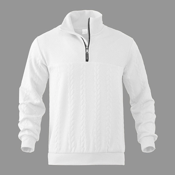 Heren Kabelgebreid Quarter-Zip Pullover Sweater