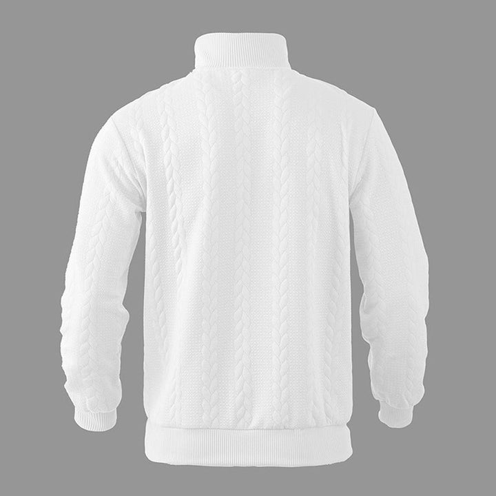 Heren Kabelgebreid Quarter-Zip Pullover Sweater