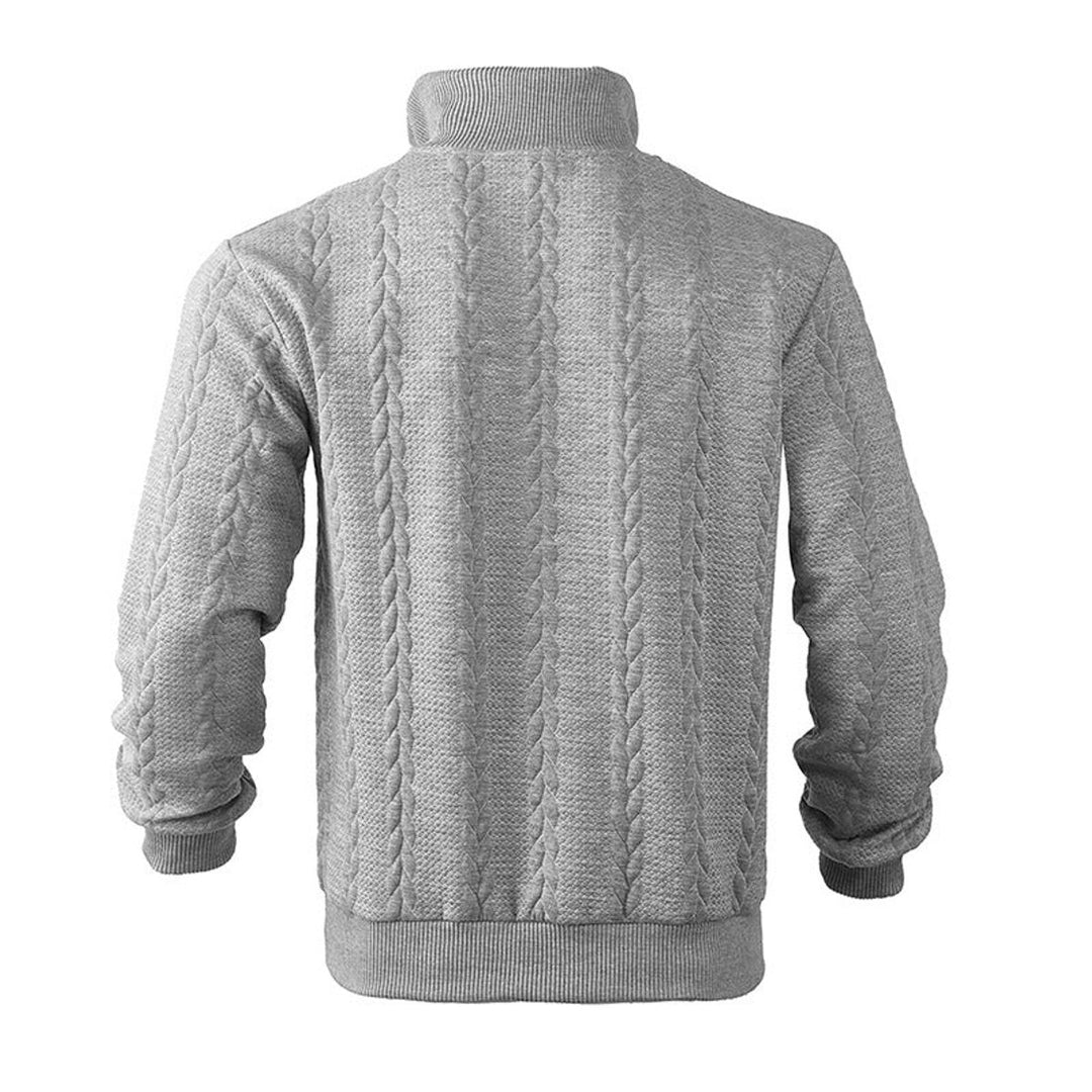 Heren Kabelgebreid Quarter-Zip Pullover Sweater