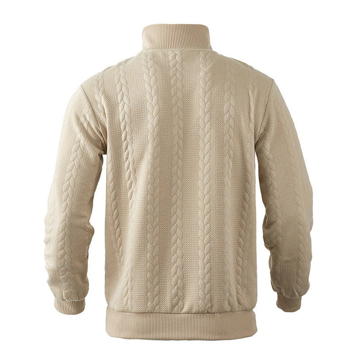 Heren Kabelgebreid Quarter-Zip Pullover Sweater
