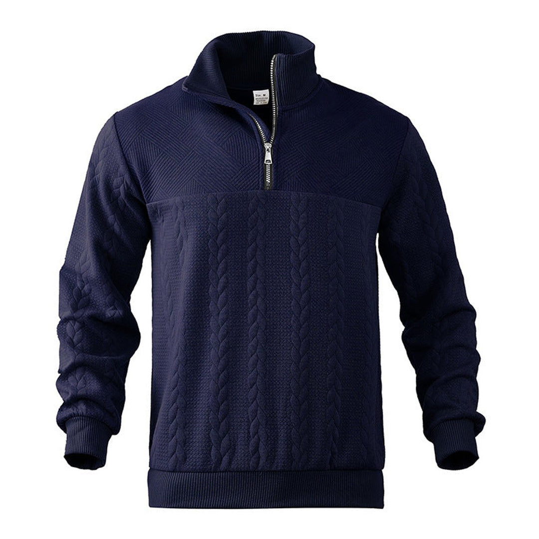 Heren Kabelgebreid Quarter-Zip Pullover Sweater