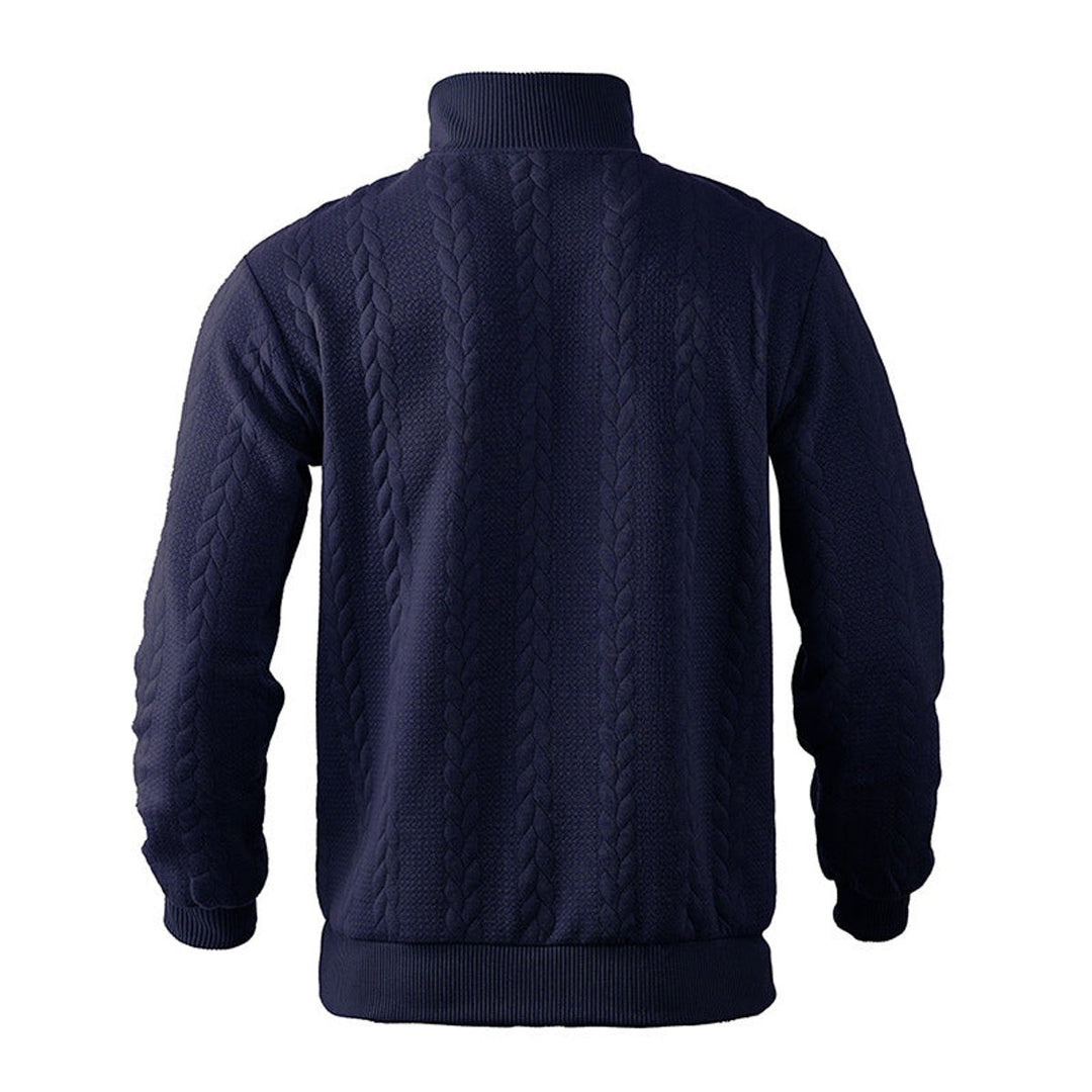 Heren Kabelgebreid Quarter-Zip Pullover Sweater