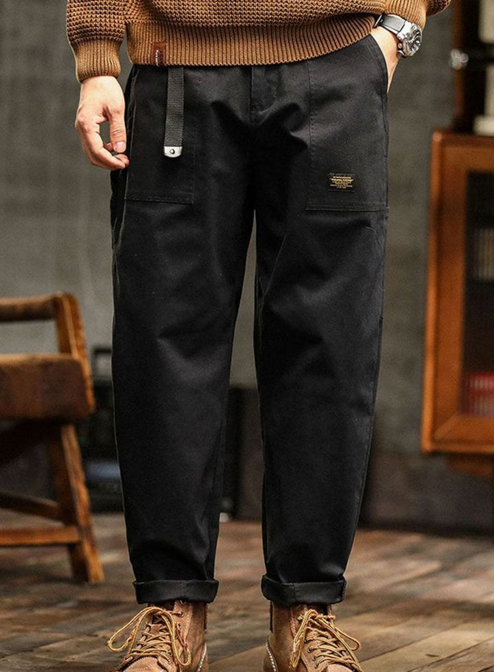 Heren Katoenen Utility Cargo Pantalon met Zakken Relaxed Fit