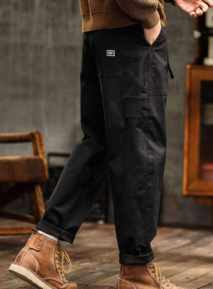 Heren Katoenen Utility Cargo Pantalon met Zakken Relaxed Fit