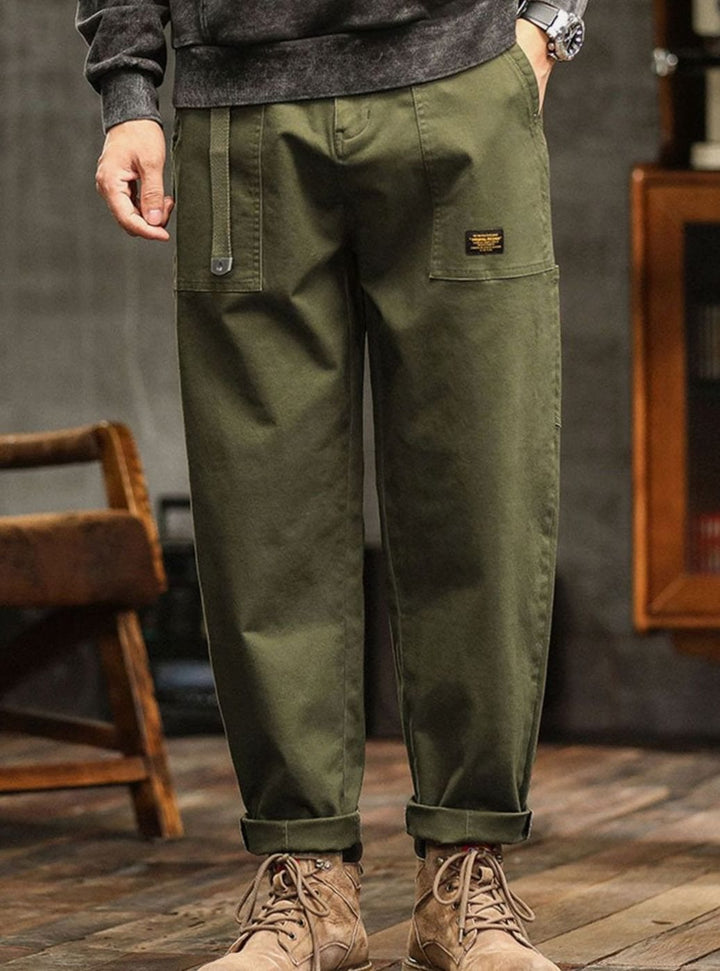 Heren Katoenen Utility Cargo Pantalon met Zakken Relaxed Fit
