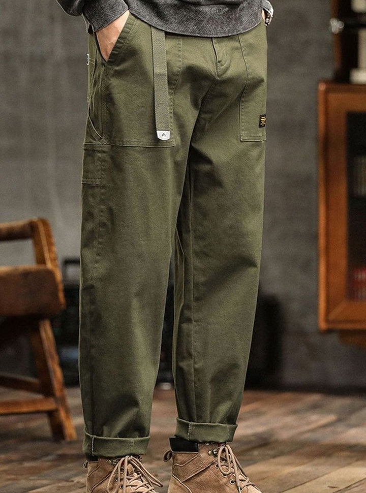 Heren Katoenen Utility Cargo Pantalon met Zakken Relaxed Fit