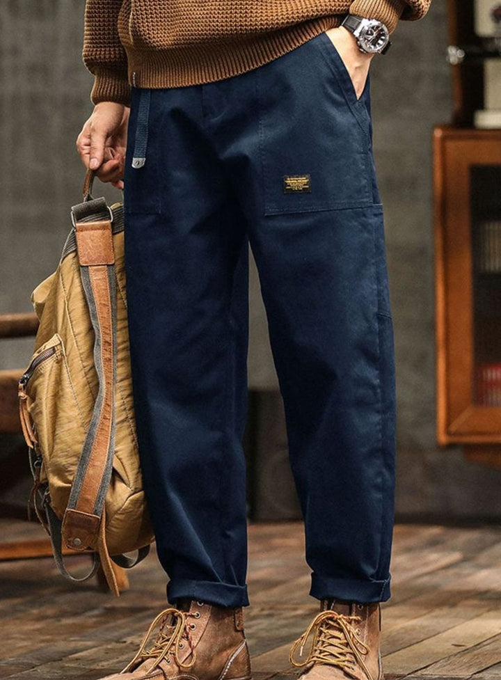 Heren Katoenen Utility Cargo Pantalon met Zakken Relaxed Fit